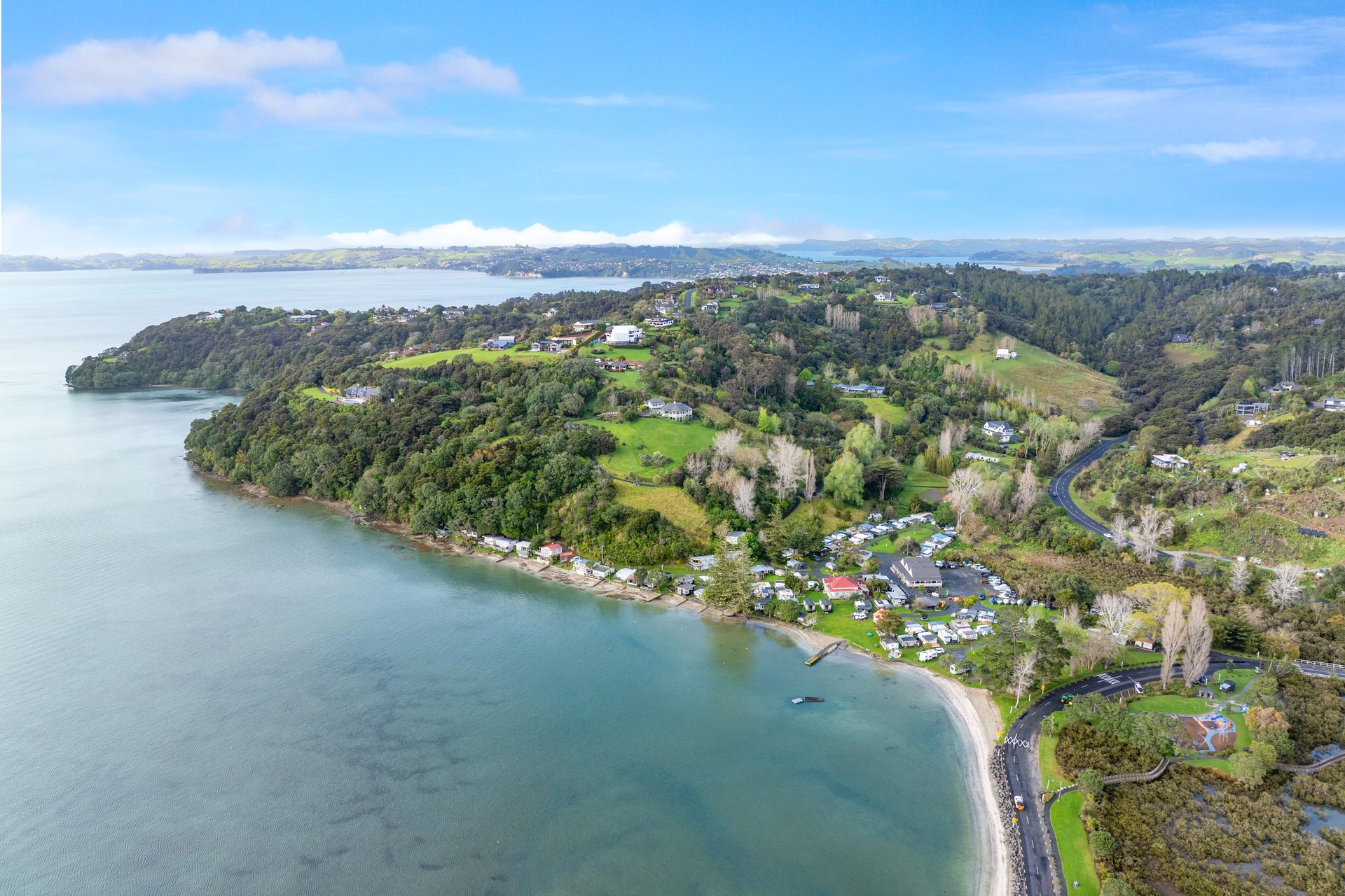 Aerial view of the Sandspit coastline